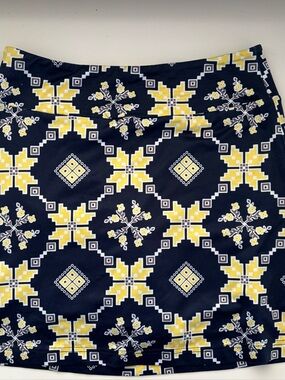 Golftini Traveler Navy and Yellow Patterned Skort Golf S